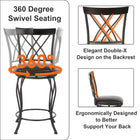 Homy Casa Classic Swivel 26" Counter Height Bar Stools with Black Faux Leather - 4 Pack-Ideal Height: 296" seat height makes it suitable for most bar-height tables and counters.