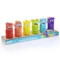 Open The Joy Emotions Stacking Rings - English Version-Children can match the same-coloured rings on the pegs, have fun imitating the faces of their favourite characters, and eventually, as a parent or resource person, you can teach them the vocabulary of emotions