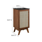 Modway Soma 18" Bathroom Vanity - Walnut/Black-Adjustable Shelf