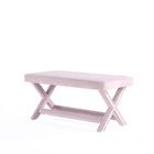 Manhattan Comfort Abigail 42.12" Mid-Century Modern Velvet Upholstered Ottoman Bench - Pink-High Quality Piped Cushion with Plush Foam Padding for Comfort and Style
