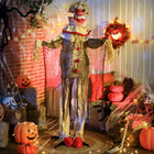 Outsunny 68" Life-Size Animated Pumpkin Clown Halloween Decoration-Dynamic sound and light effects create an immersive, terrifying Halloween atmosphere 