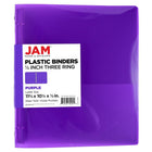 JAM Paper Plastic 0.5" 3-Ring Binder - Purple-Size: .5" Width | Holds up to 100 sheets of paper.