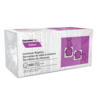 Cascades PRO Select 1-Ply Luncheon Napkins - 1/4 Fold - White - 12 Packs of 500-Cost-wise solution