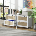 Vinsetto 2-Drawer Filing Cabinet with Lock - White-An elevated base makes cleaning a breeze