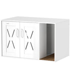 PawHut Cat Litter Box Enclosure House Side Table with Scratching Board-Multifunctional as cat litter box enclosure or stylish side table 