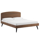 Modway Bronwen Wood Queen Platform Bed - Walnut-Queen Headboard