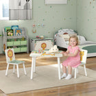 Qaba 3-Piece Kids Table & Chair Set for Boys & Girls Aged 3-8 - Green-Designed for kids aged 3 years and up

