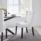 Modway Baronet Button Tufted Fabric Dining Chair - White-Dense Foam Padding
