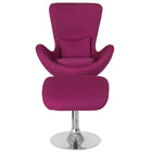 Flash Furniture Egg Series Magenta Fabric Side Reception Chair with Ottoman-Chair and Ottoman Set