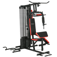 Soozier All-In-One Home Gym System-All in one gym, including chest press, leg extension, preacher pad curl, low/high pulley, sit-up, push-up and dip
