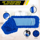 Gritt Commercial Microfiber Looped Dust Mop Pad Head - 48" x 5" - Blue-Offers better bacteria removal than traditional cotton mops