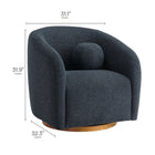 Modway Holland Swivel Chenille Fabric Armchair - Navy-OEKO-TEX  STANDARD 100 Certified Upholstery