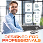 Delton K100 Wireless Slim Keyboard and Mouse Set - Silver-The slim wireless mouse requires 1 AA battery (not included) while the slim wireless keyboard requires 2 AAA batteries (not included)