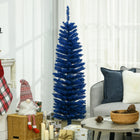 HOMCOM 5' Pencil Artificial Christmas Tree - Deep Blue-Realistic branches give a full and lush look to the tree 
