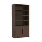 Manhattan Comfort Rivington 40" Modern 4-Shelf Bookcase Cabinet - Walnut-Adjustable shelving offers customizable storage for everything from tall books to decorative accents