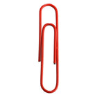 JAM Paper Colourful Jumbo Paper Clips - 2"- Red - 75 Pack- Premium paper clips made from high quality vinyl coated steel wire