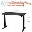 Motionwise M1 Series Height Adjustable Electric Sit Stand Desk - 48" x 24" - Home Office Desk with Single Wooden Desktop - Black-Hassle-Free Packaging: The Motionwise desk ships in a single box, simplifying both delivery and assembly, so you can start using it right away. No more waiting or shipping hassles