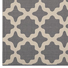 Modway Cerelia Moroccan Trellis Indoor/Outdoor Area Rug - 4 ft W x 6 ft L - Grey/Beige-Stain Resistant / Easy To Clean