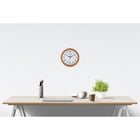 Swingline 12" Woodgrain Round Wall Clock-Made of high-impact polystyrene with a PVS dial and glass lens