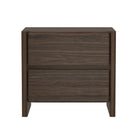 Manhattan Comfort Linda Modern 2-Piece Dresser and Nightstand Set - Walnut Brown-Home Assembly Required (All Hardware Included)