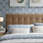 Modway Lily Stain-Resistant Performance Velvet King Size Headboard - Taupe-Dense Foam Padding