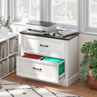 HOMCOM 2 Drawer File Cabinet for Letter/A4/Legal Hanging File Folders - White-Adjustable hanging bars accommodate letter, A4, and legal size files easily