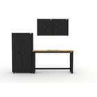 Cat RTA Garage Storage Cabinetry 4-Piece Set with 1 Locker, 2 Walls, and 72" Workbench-4-Piece Cabinet & Workbench Set: 36" heavy-duty locker, two wall cabinet, paired with a 72″ workbench deliver practical storage and workspace in a compact footprint.