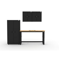 Cat RTA Garage Storage Cabinetry 4-Piece Set with 1 Locker, 2 Walls, and 72" Workbench-4-Piece Cabinet & Workbench Set: 36" heavy-duty locker, two wall cabinet, paired with a 72″ workbench deliver practical storage and workspace in a compact footprint.