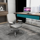 Vinsetto Small Mesh Office Chair with Castors - Grey-Mesh fabric back helps promote air circulation, to keep you cool