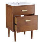 Modway Cassia 24" Bathroom Vanity - Natural/White-8" Centerset Faucet Holes