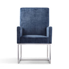 Manhattan Comfort Element 23.74" Modern Velvet Upholstered Dining Chair - Blue-Tight Back Design