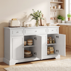 HOMCOM 54" Modern Sideboard Buffet Cabinet with Soft-Close Doors & Drawers - White-Three adjustable shelves accommodate taller items for custom organisation