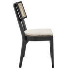 Modway Caledonia Fabric Upholstered Wood Dining Chair - Black/Beige - 2 Pack-Weight Capacity: 330 lbs.