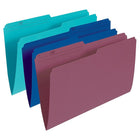 Staples Assorted File Folders - Legal Size - 25 Pack-1/2 cut