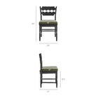 Modway Jax Oak Wood Dining Chair With Wavy Razor Back and Cushion - Black Sage-Wavy Razor Back