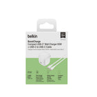 Belkin Boost Charge 65W Wall Charger with USB Type-C Cable - White-Side-oriented port for easier cable routing, Compact, travel-friendly design with foldable prong