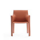 Manhattan Comfort Vogue 23.43" Modern Faux Leather Upholstered Dining Chair - Clay - Set of 2-Standard 4-Leg Base