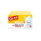 Glad Easy-Tie Kitche Catcher White Reg. W/Febreze - 25L - 48 Pack-SMALL WHITE GARBAGE BAGS: Box of 24 bags of Glad Small 25L white garbage Bags