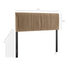 Modway Eloise Stain-Resistant Performance Velvet King Headboard - Taupe-Elegant Ruched Detail