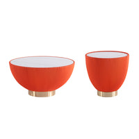 Manhattan Comfort Anderson Modern 28.15" Coffee Table and 18.43" End Table - Orange - Set of 2-Modern Coffee Table and End Table Set for Living Room Use