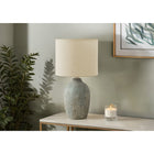Monarch Specialties 18" H Contemporary Table Lamp - Green Ceramic / Beige Shade-Using a 60W standard bulb (not included), this decorative lighting accent is equipped with an easy-to-use on/off turn knob switch for hassle-free operation to instantly brighten a room