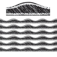 Ashley Productions Magnetic Border - Black Scribble Chalk - 12'/Pack - 6 Pack-Great for decoration in the classroom or home