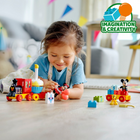 LEGO DUPLO Disney Mickey & Minnie Birthday Train Building Block Set-Designed with elements that are easy for little hands to pick up and place