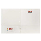 JAM Paper Laminated Two Pocket Glossy 3 Hole Punch School Folders - Assorted Business Colours - 6 Pack-Size: 9.25 x 11.5 inches