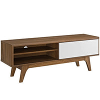 Modway Envision 48" TV Stand - Walnut White-Mid-Century Modern 48" TV Stand