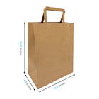 Reliabag Paper Bags - Flat Handles - 8.5" W x 4.5" D x 10.25" H - Kraft - 300 Pack-Re-enforced Flat Handles