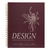 Gry Mattr Design Book - 98 lb - Coil Bound - 60 Sheets - Burgundy-60 sheets of durable 98 lb acid free paper