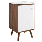Modway Transmit 18" Bathroom Vanity - Walnut/White-Assembly Required