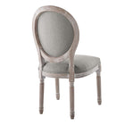 Modway Arise Vintage French Upholstered Fabric Dining Side Chair - Light Grey - 2 Pack-Chair Weight Capacity: 331 lbs