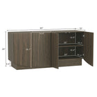 Manhattan Comfort Ardea 60" Contemporary 4-Door Sideboard - Walnut-Adjustable interior shelves for flexible storage and organization